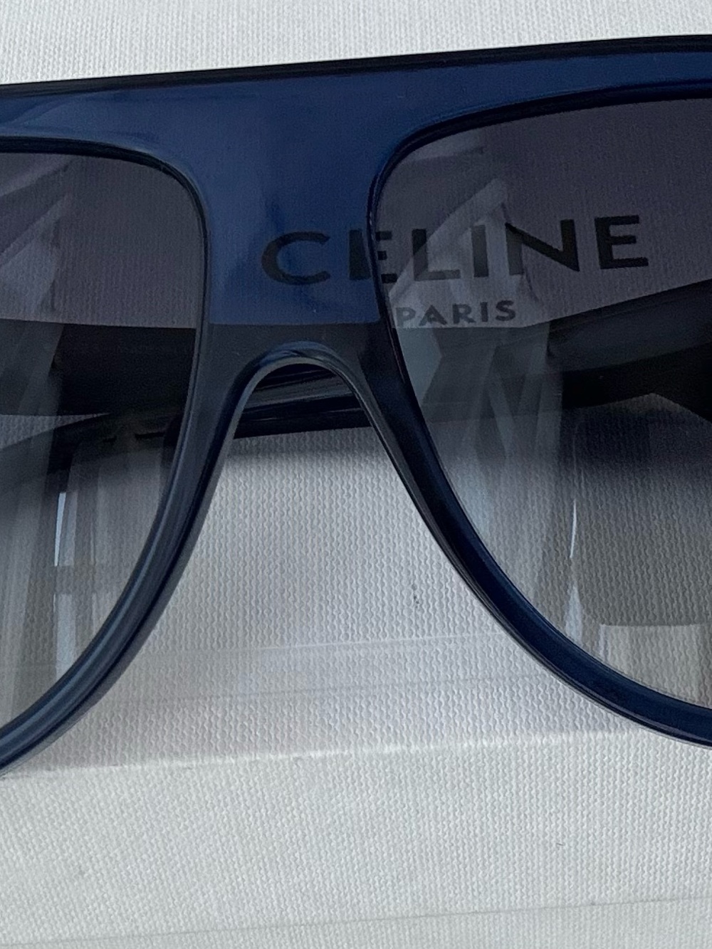 Celine Navy Oversized Shield Sunglasses - Picture 3 of 3
